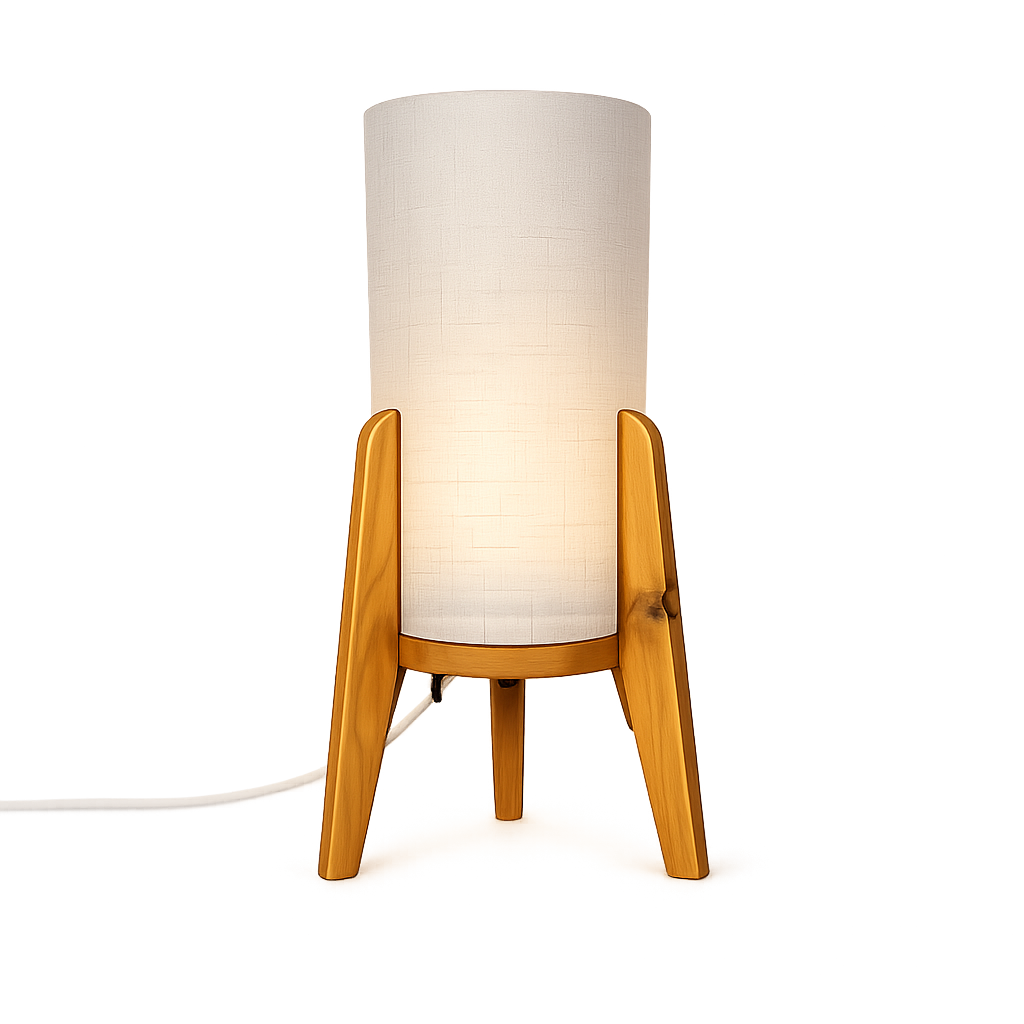Wooden Tripod Table Lamp