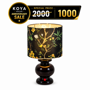 Wooden Pitcher Table Lamp – Drum Shade